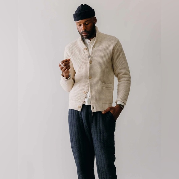 Taylor Stitch Cream Cardigan Sweater - Picture 1 of 13